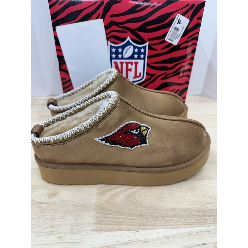 Arizona Cardinals Women's 11 Cuce Chestnut Slip On Boots Shoes w/ Crystal Logo
